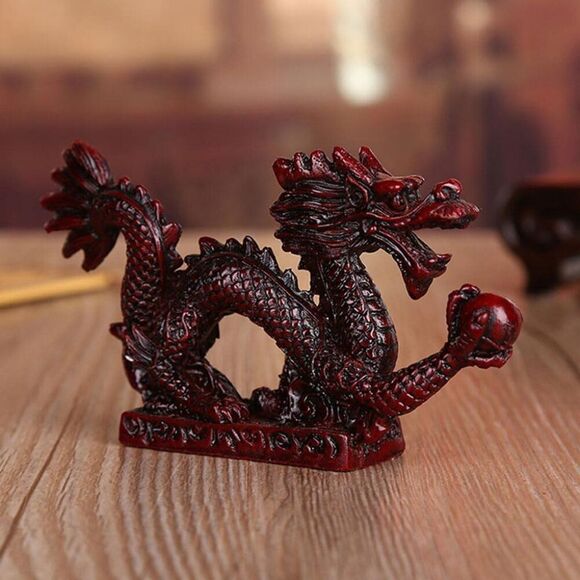 Chinese Feng Shui Dragon Statue Sculpture Oriental Wealth and Luck 8.5"x5" - Picture 1 of 2